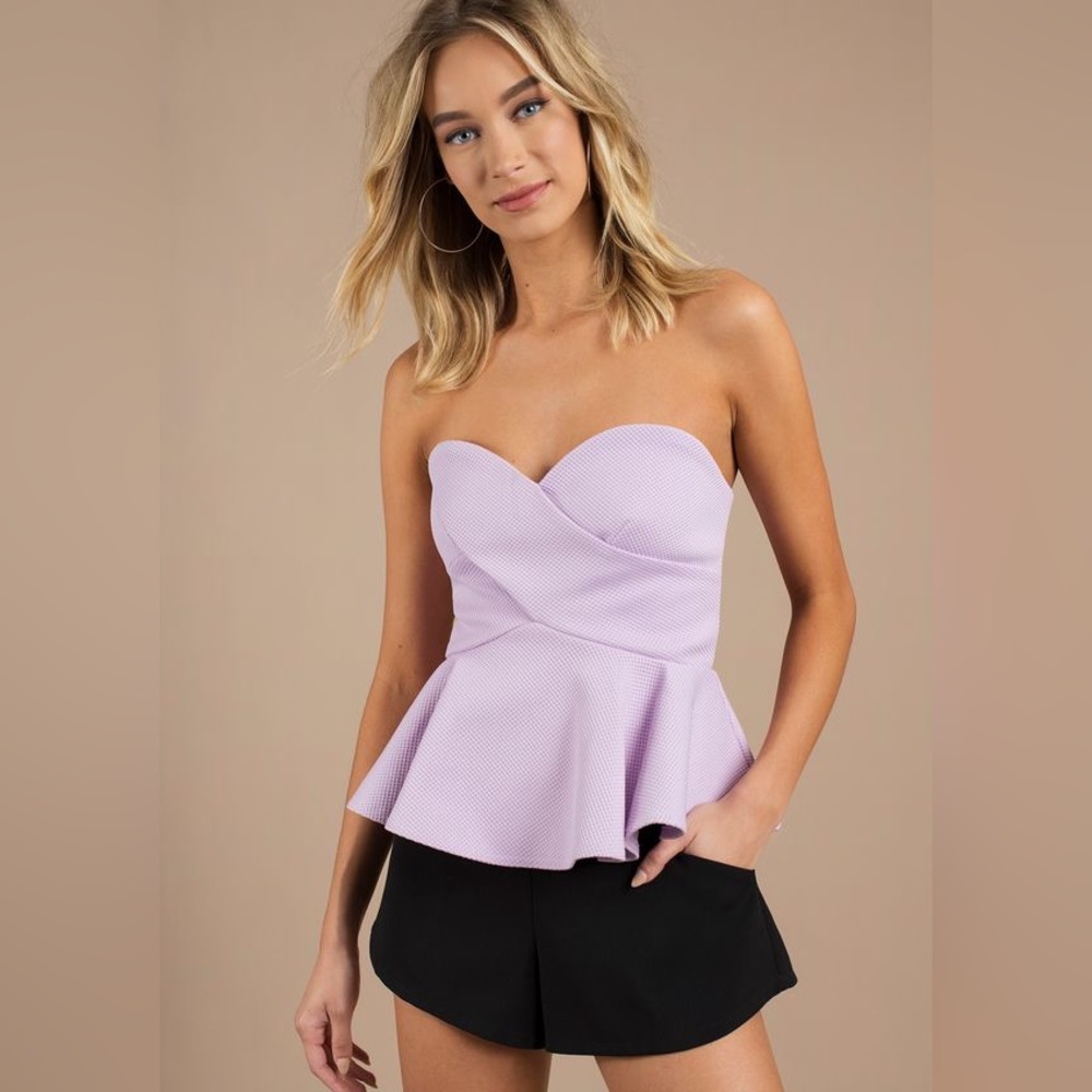 Strapless Peplum Top